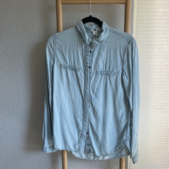 Paige Denim Light Blue button down shirt - Size: S - Picture 1 of 5